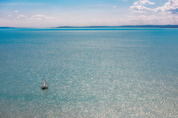 Lake Balaton in Hungary in the sunshine