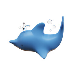 Dolphin 3D Rendering Illustration