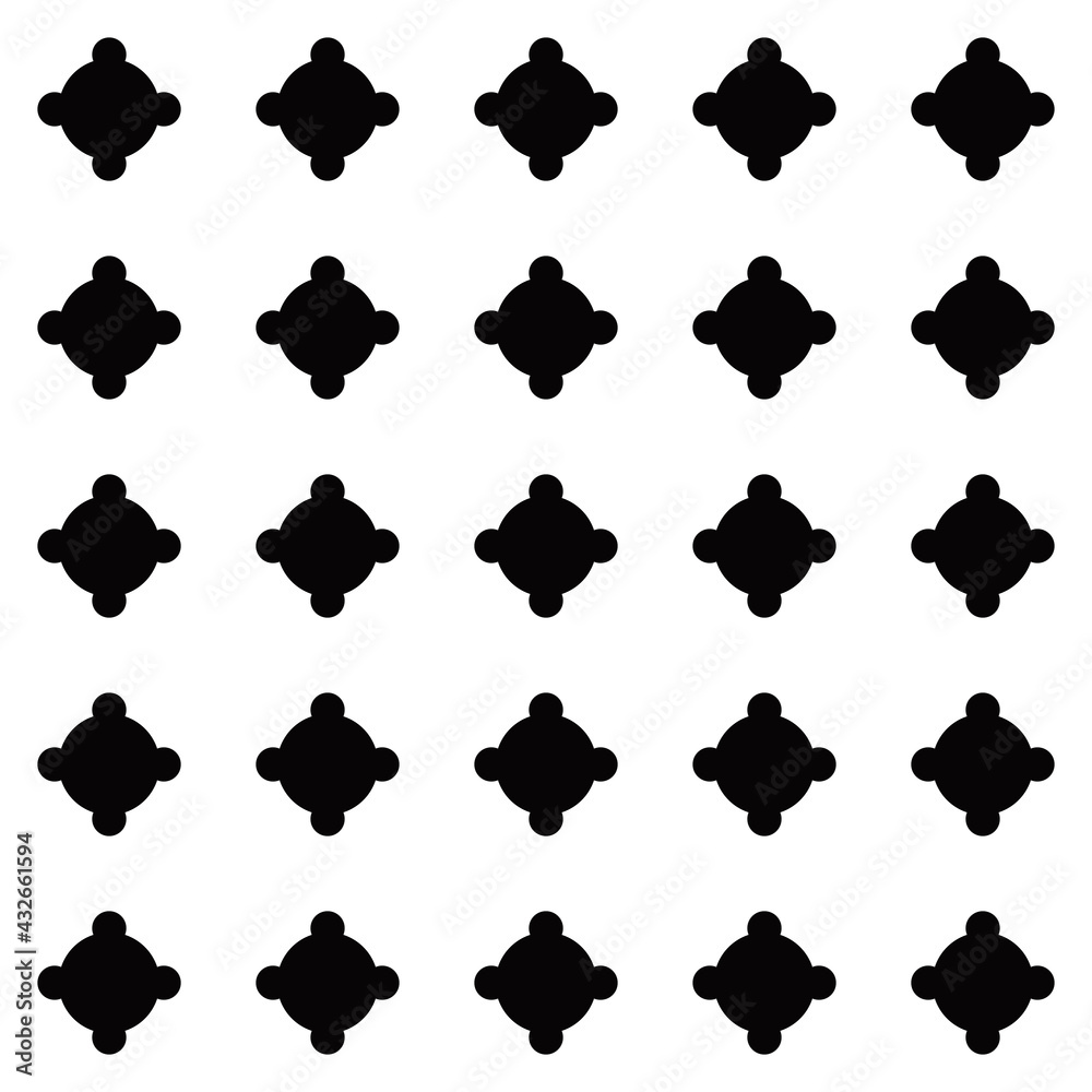 Poster simple quadrifole pattern. black shape quadrifolium ornament.