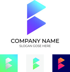 Modern abstract b letter logo mark