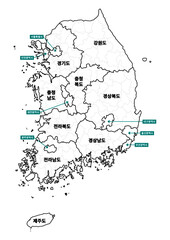 한국 지도 Various maps of Korea