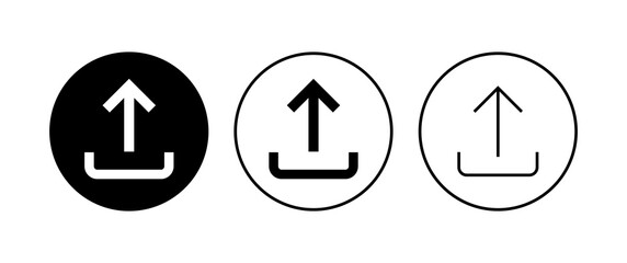 Upload icon set. load data symbol