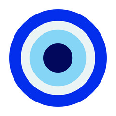 Turkish amulet against the evil eye. Blue eye. Guardian Nazar. An attribute of traditional pre-Islamic Turkic anti-tropic magic. Blue spheres of different sizes. Vector graphics.