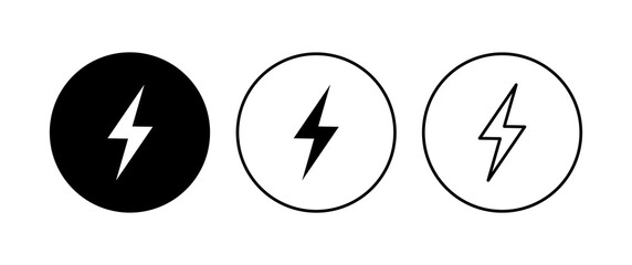 Lightning icon set. electric icon vector. power icon. energy sign