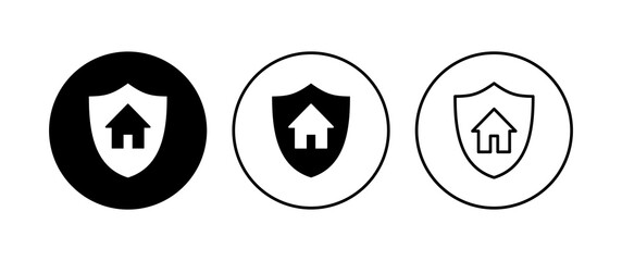 Home insurance icon set. home protection icon