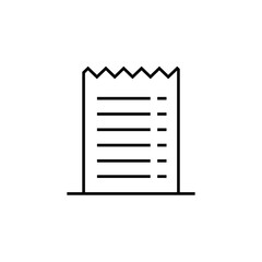 Price list icon isolated on white background. Receipt symbol modern, simple, vector, icon for website design, mobile app, ui. Vector Illustration