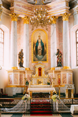 Fototapeta na wymiar Detail of Interior Cathedral of Saint Virgin Mary in Minsk, Belarus