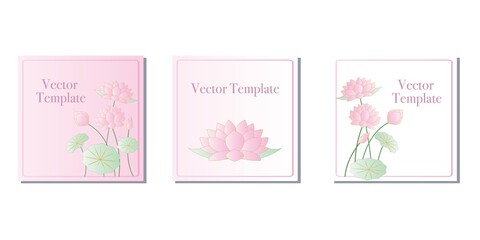 Healing and Beauty concept Lotus flower decoration square template for Spa, beauty, card, invitation and web design. 