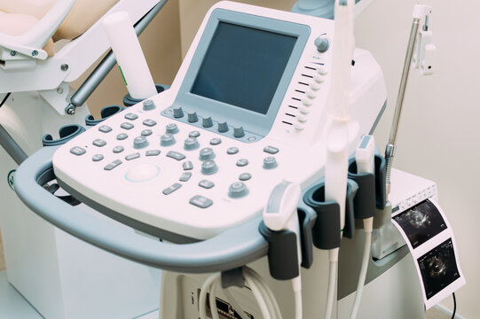 Close up of ultrasound machine in the gynecologist's office