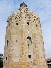 Fototapeta na wymiar View of Torre del Oro in Seville, Andalusia, Spain