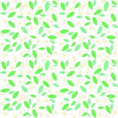 Hand-drawn leaves. Green leaves, summer, spring. the pattern. texture, background, fabric Set of vector illustrations of isolated signs, pattern
