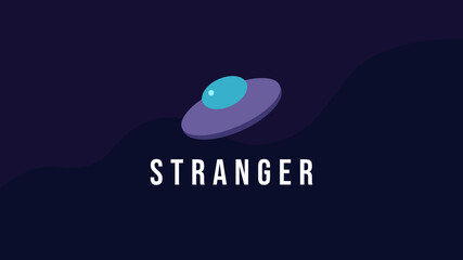 Vector Illustration of UFO. Minimalist UFO background illustration. UFO with wavy bicolor background design concept, suitable for background, website background, landing page, and other background.