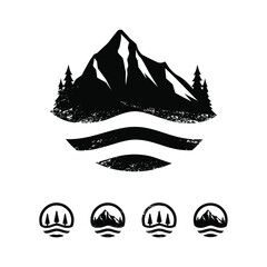 Fototapeta premium Set mountain rock illustration vector