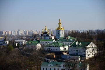 Obraz premium Great Lavra bell tower and Uspenskiy Sobor Cathedral in Kiev, Ukraine