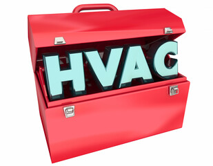 HVAC Toolkit Repair Fix Tuneup Heating Ventilation Air Conditioning 3d Illustration