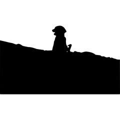 dog on a cliff