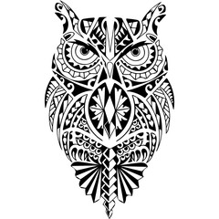 owl tribal abstract