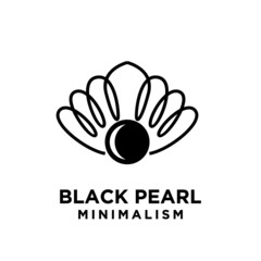 simple black pearl minimalism vector icon logo line illustration design isolated background