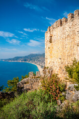 Naklejka premium The Castle of Alanya Town in Turkey