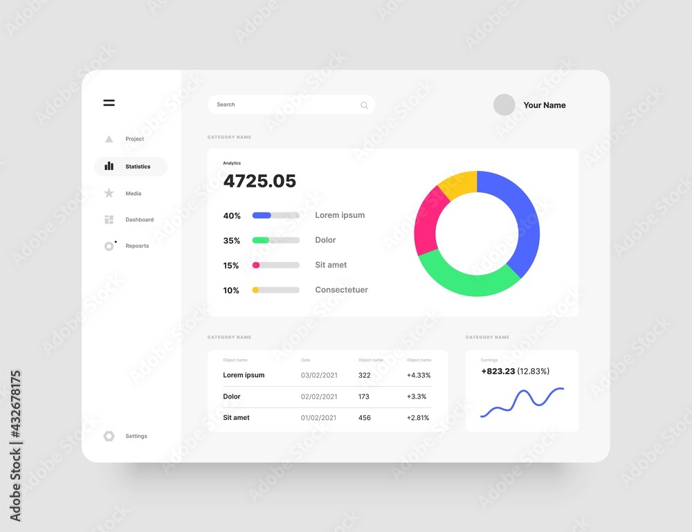 Poster dashboard design. desktop app with ui. use for web application or website.