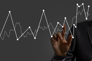 Businessman presses button ipo Initial Public Offering service secure initial public offering