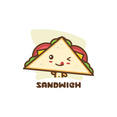 cute mascot sandwich.
