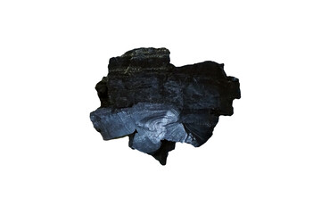 Lignite coal isolated on white background. 