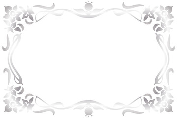 シルバーのフローラルフレーム