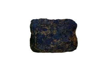 Nam Phi Iron Ore stone isolated on white background. There is noise and grain caused by the texture of the stone.