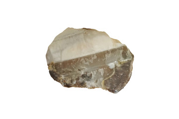 Chalcedony with common opal isolated on white background.