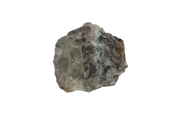 A piece of fluorite mineral rock isolated on white background. 