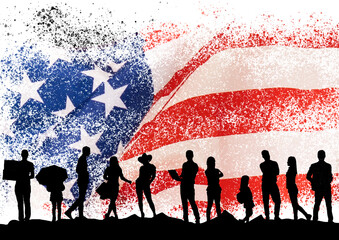 Labor Day Sale poster template. USA labor day celebration with American balloons flag, star and tools. Sale promotion advertising banner template for USA Labor Day Brochures,Poster or Banner