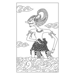 Wayang kulit character in zentangle style 