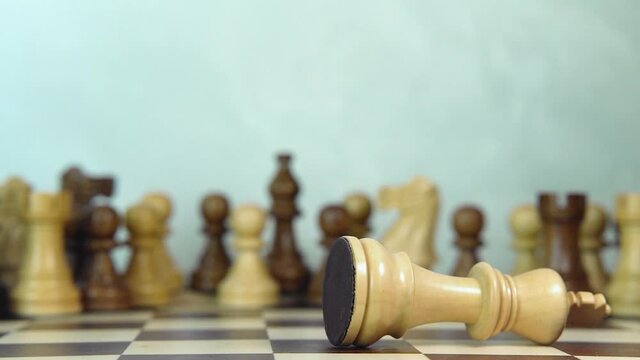Chess game. Chess board game concept for competition and Business strategy. Defeat.