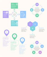 Naklejka na ściany i meble A colorful infographic templates for step-by-step process design. 