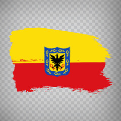 Flag of Bogota brush strokes. Flag Bogota capital of Colombia on transparent background for your web site design, app, UI.  EPS10. 