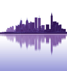 Obraz na płótnie Canvas modern city panorama sketch 3d rendering