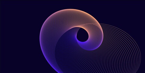 Futuristic abstract background with line swirl, template for landing page, cover, banner, leaflet. Modern design with luminous element © Ekaterina