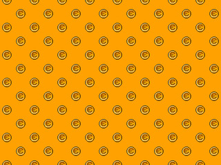 Pixel euro coin with  on yellow background - high res 4K wallpaper