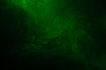 Green and pink steam on a black background.