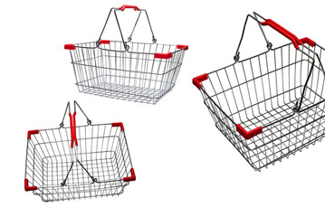 Empty shopping basket isolated