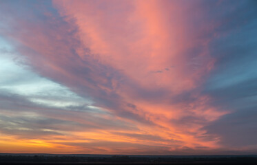 Fototapeta na wymiar Colorful evening sky at sunset