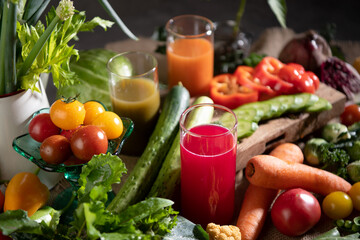 Assortment of fresh fruits and vegetables 