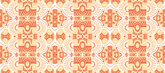 Abstract Ethnic Vector Seamless Pattern. Trendy boho tile. African textile design. Scandinavian ornament. Perfect for wallpaper, cloth, wrapping paper and other endless fill.