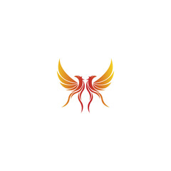 Eagle logo with fire icon  Phoenix logo template  Fire-bird  Eagle logo