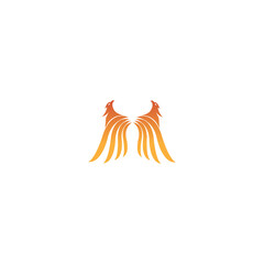 Eagle logo with fire icon  Phoenix logo template  Fire-bird  Eagle logo