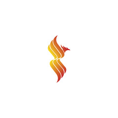 Eagle logo with fire icon  Phoenix logo template  Fire-bird  Eagle logo