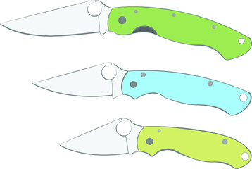 Vector images of knives Spyderco Military family. Set of three images.
• Spyderco Militraty
• Spyderco Paramilitary 2
• Spyderco Para 3