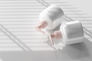 Fototapeta premium Isolated Cosmetic Pump Bottle Mockup 3D Rendering