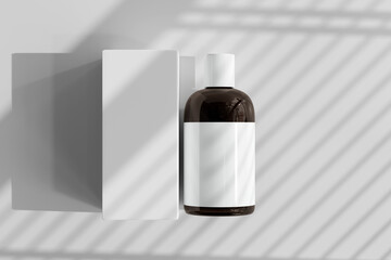 Isolated Cosmetic Bottle and Box 3D Rendering